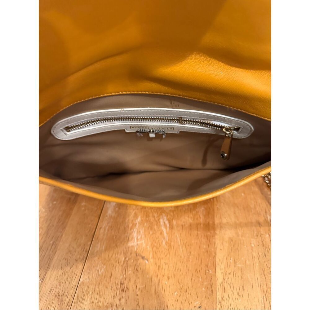 Henri Bendel Yellow Leather Gold Chain Crossbody Clutch Bag - Picture 8 of 12